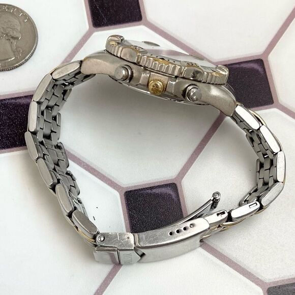 Vintage Pulsar by Seiko Two-Tone Three-Eye Men’s Unisex Chronograph Watch - Picture 12 of 17